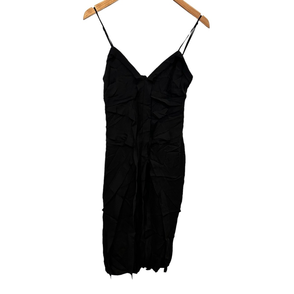 Leon Max Black Silk Ruffled Dress - Size 0 - Romantic 90s/Y2K Style - Whimsigoth - Picture 2 of 10